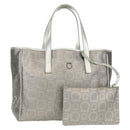 Salvatore Ferragamo Gancini Tote Bag Leather Silver Auth BA6592-1