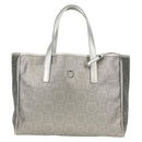 Salvatore Ferragamo Gancini Tote Bag Leather Silver Auth BA6592-13