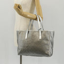 Salvatore Ferragamo Gancini Tote Bag Leather Silver Auth BA6592-28