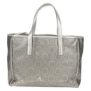 Salvatore Ferragamo Gancini Tote Bag Leather Silver Auth BA6592-2