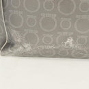 Salvatore Ferragamo Gancini Tote Bag Leather Silver Auth BA6592-3