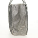 Salvatore Ferragamo Gancini Tote Bag Leather Silver Auth BA6592-6