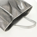Salvatore Ferragamo Gancini Tote Bag Leather Silver Auth BA6592-8