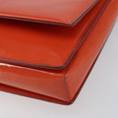 Salvatore Ferragamo Chain Vala Shoulder Bag Enamel Orange Gold Auth BA6593-9