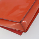 Salvatore Ferragamo Chain Vala Shoulder Bag Enamel Orange Gold Auth BA6593-16