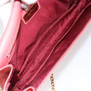 Salvatore Ferragamo Chain Vala Shoulder Bag Enamel Orange Gold Auth BA6593-11