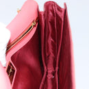 Salvatore Ferragamo Chain Vala Shoulder Bag Enamel Orange Gold Auth BA6593-19