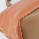 Chloe Bailey Hand Bag Leather 2way Orange Gold Auth BA6594-14