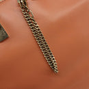 Chloe Bailey Hand Bag Leather 2way Orange Gold Auth BA6594-17