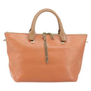 Chloe Bailey Hand Bag Leather 2way Orange Gold Auth BA6594-13