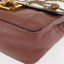 Chloe Chain Elsie Shoulder Bag Leather Pink Gold Auth BA6595-11