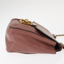 Chloe Chain Elsie Shoulder Bag Leather Pink Gold Auth BA6595-4