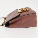 Chloe Chain Elsie Shoulder Bag Leather Pink Gold Auth BA6595-5