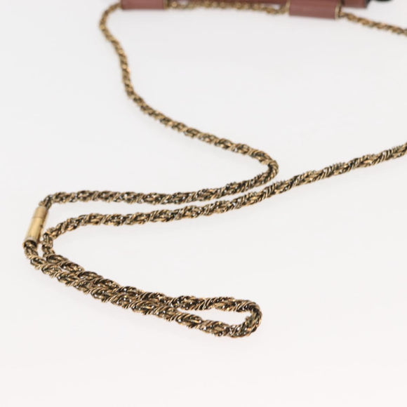 Chloe Chain Elsie Shoulder Bag Leather Pink Gold Auth BA6595