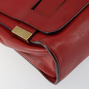 Chloe Chain Ray Shoulder Bag Leather Red Gold Auth BA6596-14