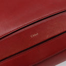 Chloe Chain Ray Shoulder Bag Leather Red Gold Auth BA6596-17