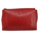 Chloe Chain Ray Shoulder Bag Leather Red Gold Auth BA6596-2