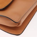 Chloe Chain Fay Shoulder Bag Leather Beige Gold Auth BA6597-8