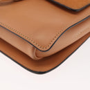 Chloe Chain Fay Shoulder Bag Leather Beige Gold Auth BA6597-15