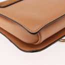 Chloe Chain Fay Shoulder Bag Leather Beige Gold Auth BA6597-16