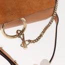 Chloe Chain Fay Shoulder Bag Leather Beige Gold Auth BA6597-9