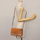 Chloe Chain Fay Shoulder Bag Leather Beige Gold Auth BA6597-24