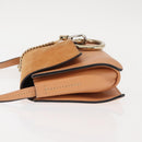 Chloe Chain Fay Shoulder Bag Leather Beige Gold Auth BA6597-4