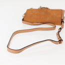 Chloe Chain Fay Shoulder Bag Leather Beige Gold Auth BA6597-7