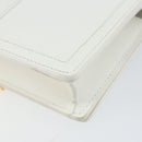 VERSACE Chain Shoulder Bag Leather White Gold Auth BA6599-15