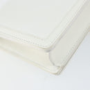 VERSACE Chain Shoulder Bag Leather White Gold Auth BA6599-16