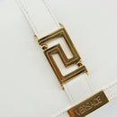 VERSACE Chain Shoulder Bag Leather White Gold Auth BA6599-17