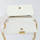 VERSACE Chain Shoulder Bag Leather White Gold Auth BA6599-11
