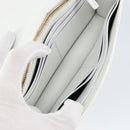 VERSACE Chain Shoulder Bag Leather White Gold Auth BA6599-12