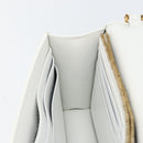 VERSACE Chain Shoulder Bag Leather White Gold Auth BA6599-20