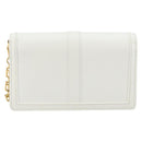 VERSACE Chain Shoulder Bag Leather White Gold Auth BA6599-2
