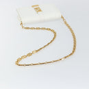 VERSACE Chain Shoulder Bag Leather White Gold Auth BA6599-7