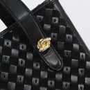 BALLY Hand Bag Leather Black Gold Auth BA6600-17