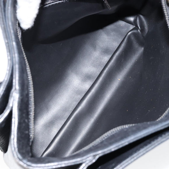 BALLY Hand Bag Leather Black Gold Auth BA6600