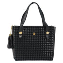 BALLY Hand Bag Leather Black Gold Auth BA6600-13