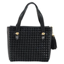 BALLY Hand Bag Leather Black Gold Auth BA6600-2