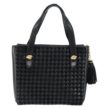 BALLY Hand Bag Leather Black Gold Auth BA6600 - 0