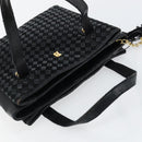 BALLY Hand Bag Leather Black Gold Auth BA6600-6