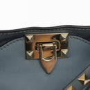 VALENTINO Hand Bag Leather 2way Blue Gold Auth BA6602-11