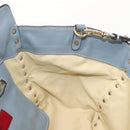 VALENTINO Hand Bag Leather 2way Blue Gold Auth BA6602-20