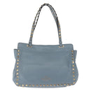 VALENTINO Hand Bag Leather 2way Blue Gold Auth BA6602-2