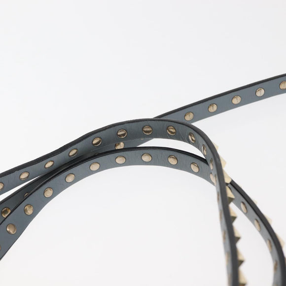 VALENTINO Hand Bag Leather 2way Blue Gold Auth BA6602