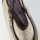 BVLGARI Logo Mania Hand Bag Canvas Beige Silver Auth BA6603-15