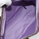 BVLGARI Logo Mania Hand Bag Canvas Beige Silver Auth BA6603-17