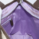 BVLGARI Logo Mania Hand Bag Canvas Beige Silver Auth BA6603-18