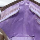 BVLGARI Logo Mania Hand Bag Canvas Beige Silver Auth BA6603-19